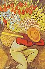 El Vendedora De Flores I by Diego Rivera